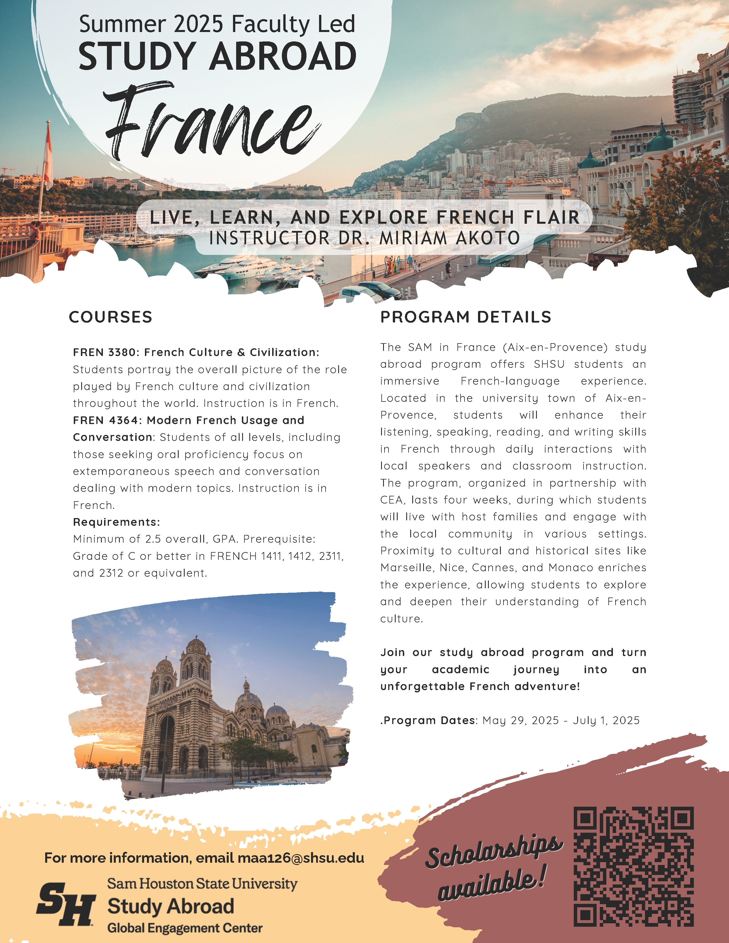 France Study Abroad Flyer