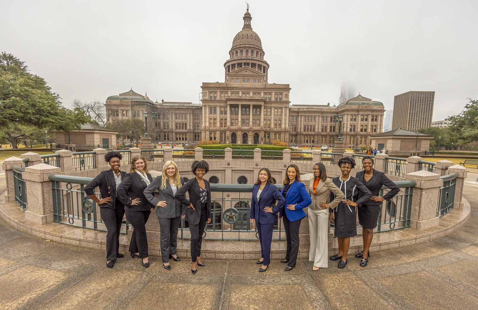 Sam Houston Austin Internship Program Students Outside the Capital