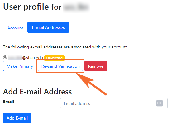 Mailman Verify Address screen