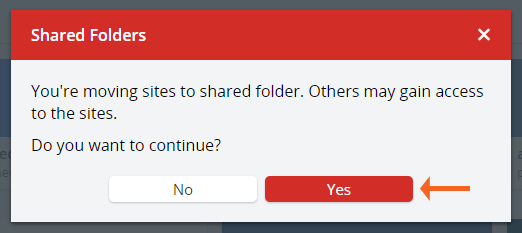 Share Folder Confirmation