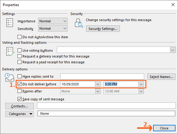 Delay Delivery Options