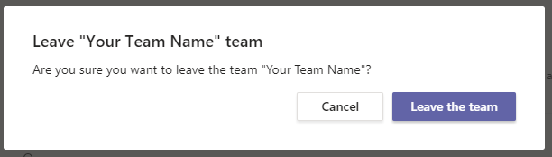 Leave the Team