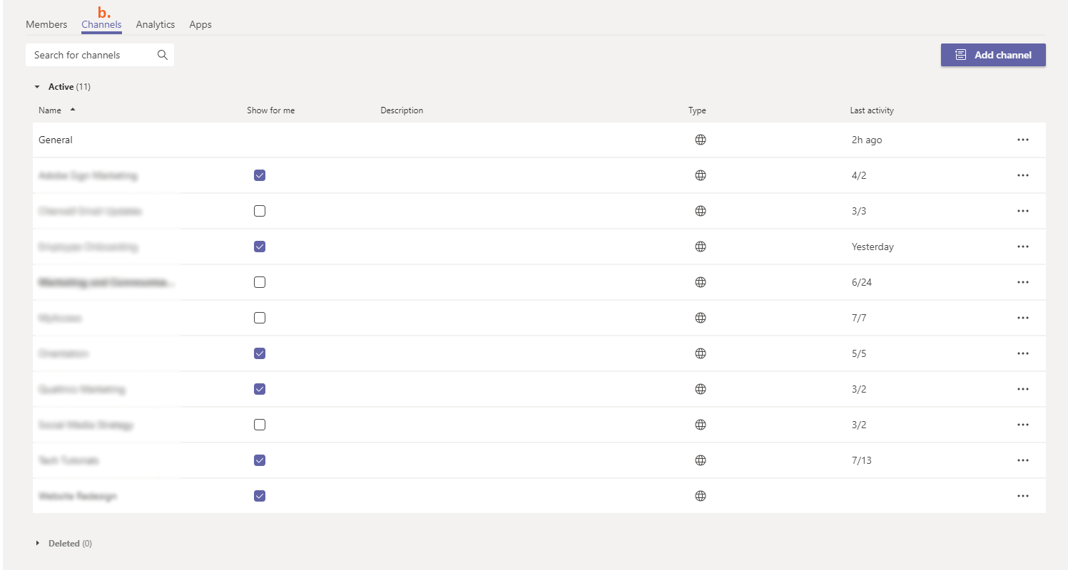 Member Channel Options