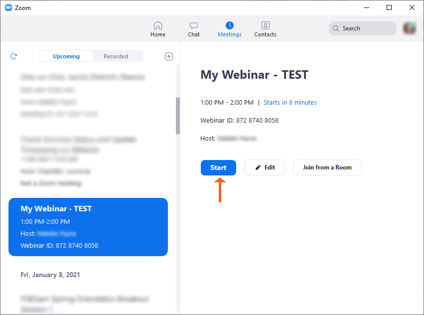 Start Webinar Desktop App